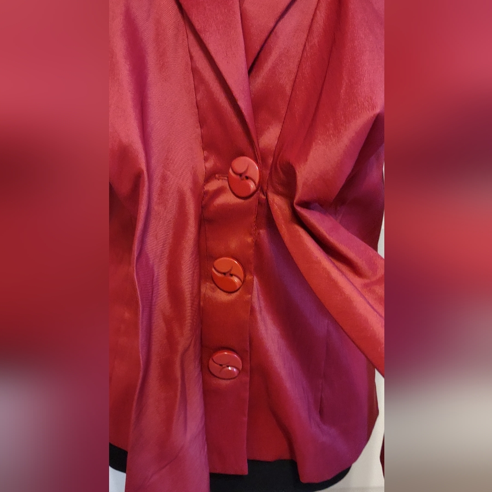 Stunning Samuel Dong Red Fitted Jacket and Tank EUC - Picture 5 of 8